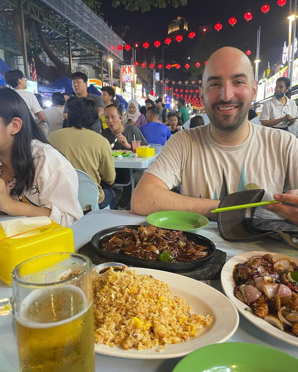 A picture of me eating street food in Malaysia